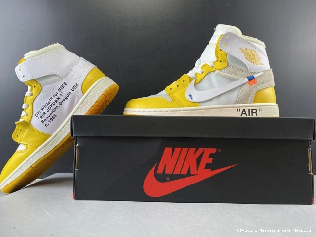 Official Maikesneakers Yellow-Cone Powder Jordan NRG Dark AQ0818-149 Air White Off-White x 1 0708